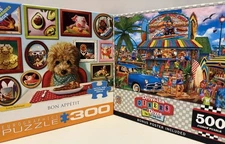 2x SURF DOG GRILL 500/Bon Appetit HUNGRY PUPPY Eurographics 300 Puzzle Heffernan