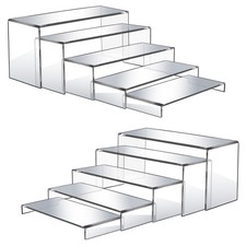 10 Pcs Acrylic Display Stands, 12" Clear Rectangular Display Shelf for Showca...