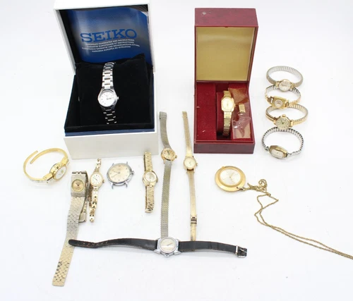 Fx15 Vintage Ladies Manual Wind Wristwatches Inc Seiko Boxed Working
