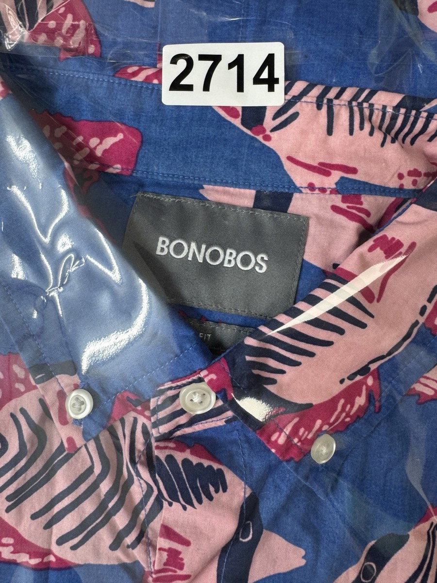 Chemise homme manches courtes imprimé tropical bleu style plage