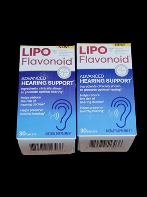 2 Bottles LIPO Flavonoid Advanced Hearing Support 30 Caplets Total - Exp 03/2026