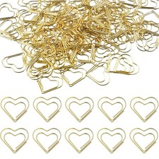 100 Pcs Heart Shaped Paper Clips Cute Decorative Fancy Mini Small Paperclips ...