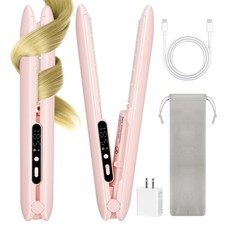 Cordless Hair Straightener Dual Power Rechargeable Plug-in Travel Straightener