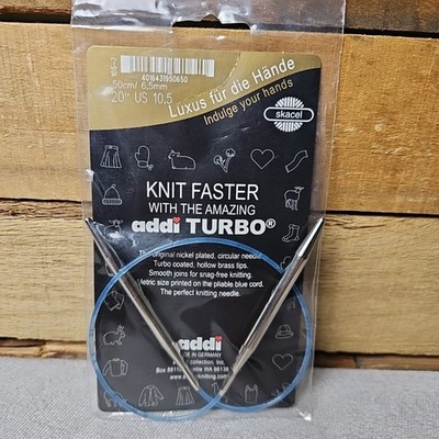Addi TURBO Circular Knitting Needles 20'' 50cm US 10.5 NEW