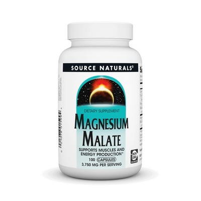 Source Naturals Magnesium Malate, Support Muscles and 100 Count (Pack of 1)