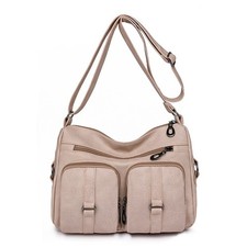 Women Ladies Messenger Shoulder Bag Soft Leather Crossbody Multi Pocket Handbag