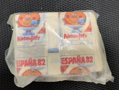 VINTAGE 1982 REYAUCA VENEZUELA ESPANA 82 NARANJITO WORLD CUP SEALED DISPLAY BOX - Afbeelding 2 van 2