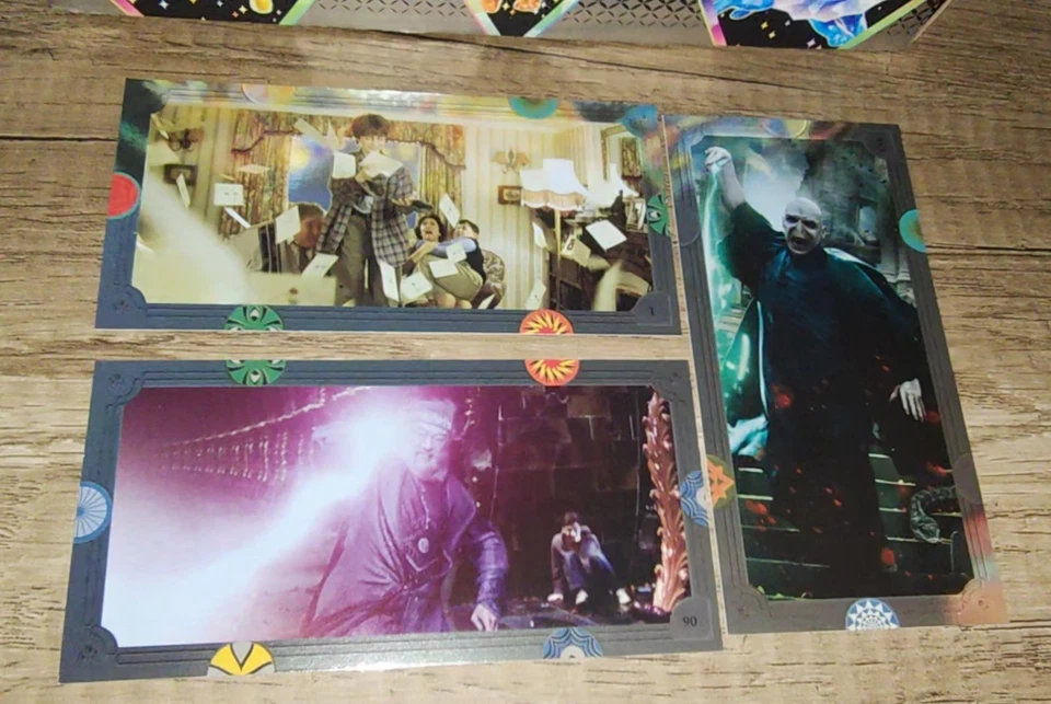 10x Panini Harry Potter Trading Card Lot 5 Foils Voldermont DumbleDore Harry Ron - Image 4 of 4