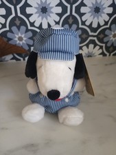 Aurora World Plush - Palm Pals - TRAIN ENGINEER SNOOPY Peanuts - 5 inch - New