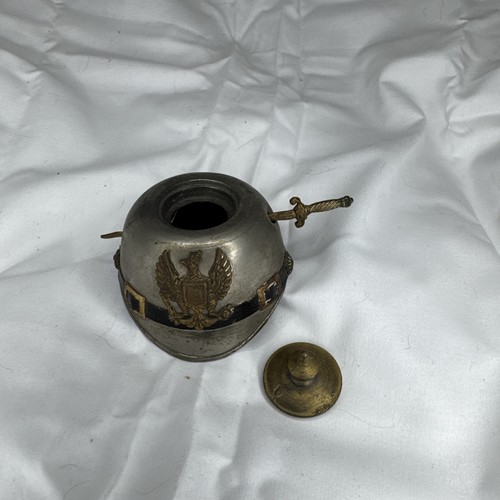 Vintage German Army Pickelhaube Helmet Ink Well