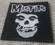 MISFITS PUNK ROCK BAND SKULL LOGO  85MM SQUARE  EMBROIDERED SEW ON PATCH/BADGE