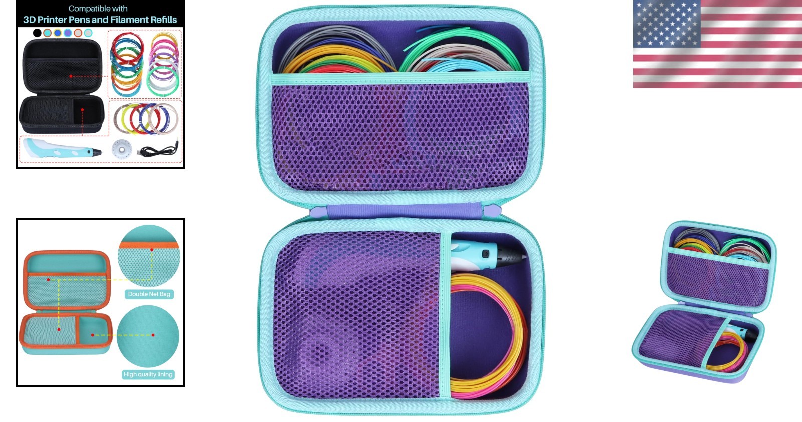 3D Printing Pen Case Hard Protective Carrying Storage Bag for SCRIB3D MYNT3D ...