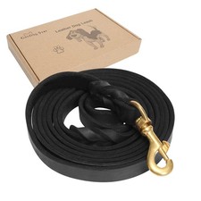 Leather Dog Leash 4ft, Dog Leashes for Large Dogs Heavy Duty, Soft Braided Ha...