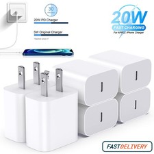 Lot PD 20W USB C Fast Charger Block Type-C Cable For iPhone 17 16 15 14 13 12 11