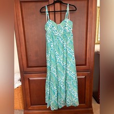 NWOT Lilly Pulitzer Heidi Cotton Maxi Dress Prism Blue Good Greef Engineered 10