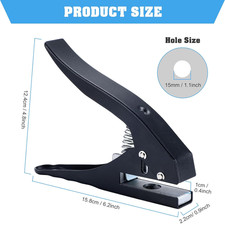 Hole Punch,Heavy Duty Hole Puncher Single,Paper Punch Portable Hand Held Long...
