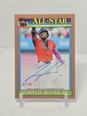 2026 Topps Series 2 91 All-Star Ronald Acuna Jr Auto 91AS-RA #’d 40/50 Brown 🔥