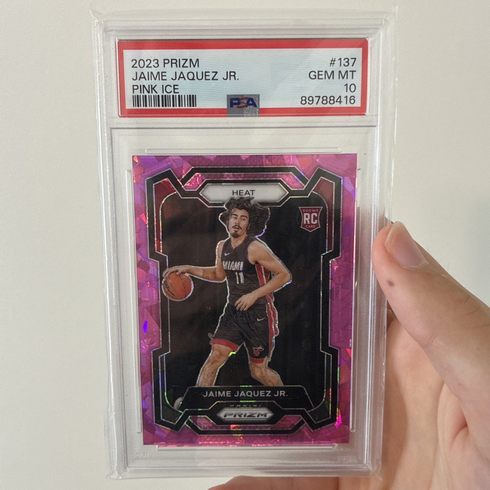 2023-24 Panini Prizm - Jaime Jaquez Jr. #137 Pink Ice Prizm (RC) PSA 10