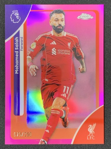 Mohamed Salah 2025-26 Topps Chrome Premier League Pink Refractor Base /250 #118