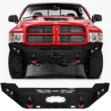 Fits 2002-2005 Dodge Ram 1500 Front Bumper With Winch Plate Led Lights