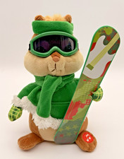 Theodore Alvin The Chipmunks 2012 Christmas Dancing w/ Snowboard Singling Plush