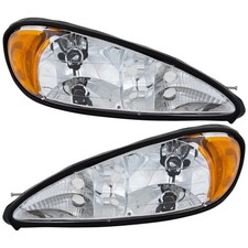 Halogen Headlight Set For 1999-05 Pontiac Grand Am With Bulb Driver Passenger