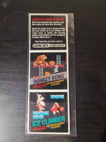 Game Boy Advance NES Classic Stickers Zelda Mario DK Ice Climber Scratch N Sniff