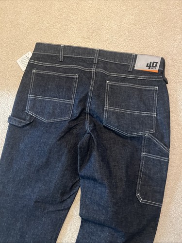 40 Grit By Duluth Trading Carpenter Jeans Mens 36x30 Blue Standard Fit Dark Wash - Picture 2 of 10