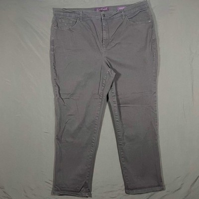 Gloria Vanderbilt Amanda High Rise Tapered Jeans Gray Plus Size 20W Average
