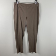 Chicos Fabulously Slimming Pull On Pants Size 3 US 16 XL Taupe Brown Stretch