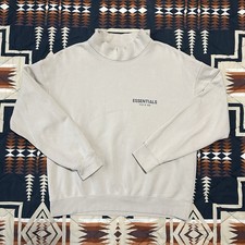 Essentials Fear Of God Crewneck Mock Neck Sweatshirt Sz M Beige Core Pullover