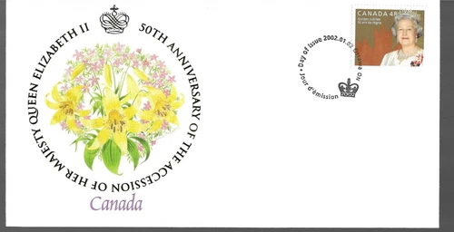 2002 Canada Queen Elizabeth 50th Anniversary FDC; oversized