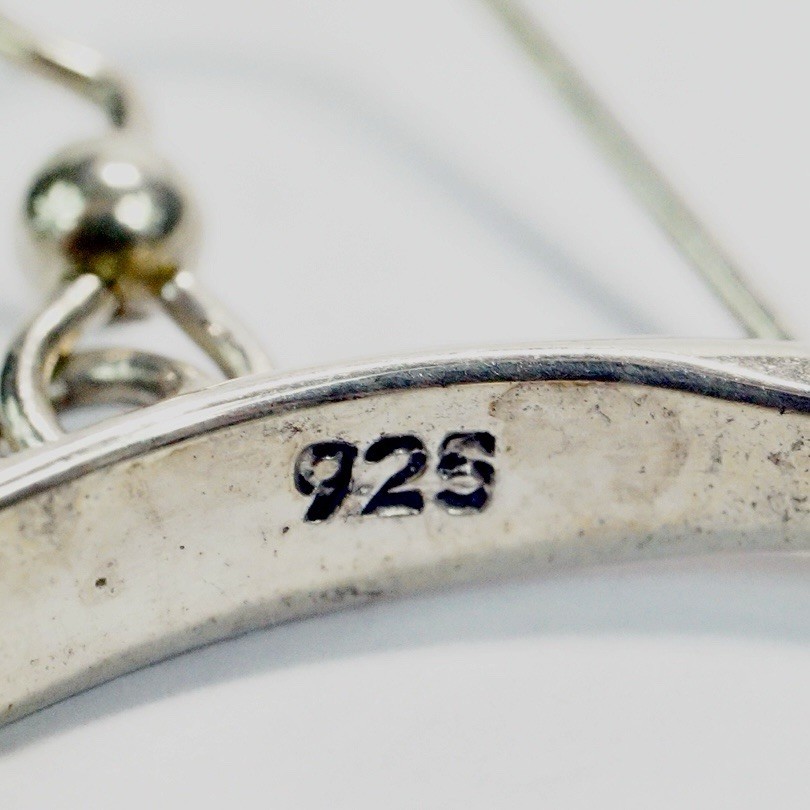 Sterling Silver Hook Drop Dangle Large Open Oval … - image 11