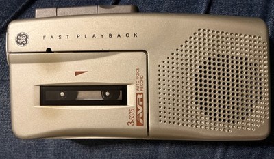 GE 3-5375A Voice Activated Handheld Cassette Recorder Fast Playback Tape Control