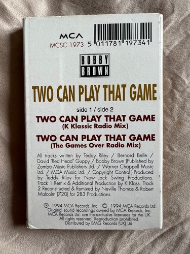 Cassette Tape Single - Bobby Brown - Two Can Play That Game - The K Klass Mixes - Picture 2 of 2
