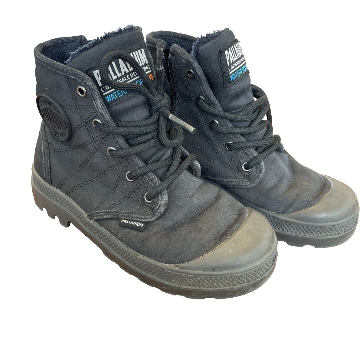 PALLADIUM Winter Boots Kids Size 12 1 2 PAMPA HI ZIPPER Black Waterproof Plus