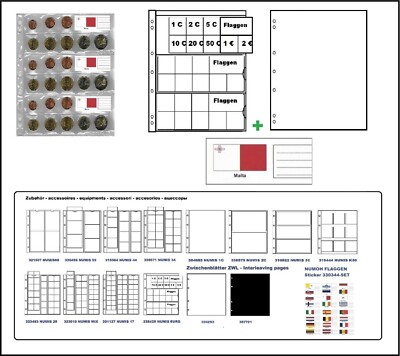 5 Leuchtturm 338425 MÜNZHÜLLEN EURO KURSMÜNZENSÄTZE + ZWL + Flaggen Malta