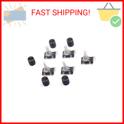 5Pcs KY-040 Rotary Encoder Module with 15×16.5 mm with Knob Cap for ...