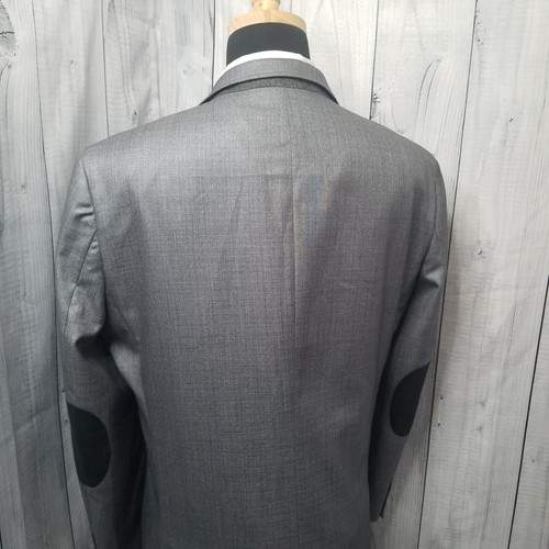Statement Italy Herren Blazer 46 L Grau Wolle Ellenbogen Patches Sport Mantel Jacke - Bild 9 von 23