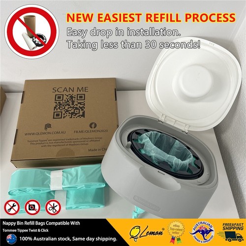 PRE-COMPACTED! Best Odour Seal Nappy Refill Sangenic Tommee Tippee Bin 100M - Picture 10 of 13