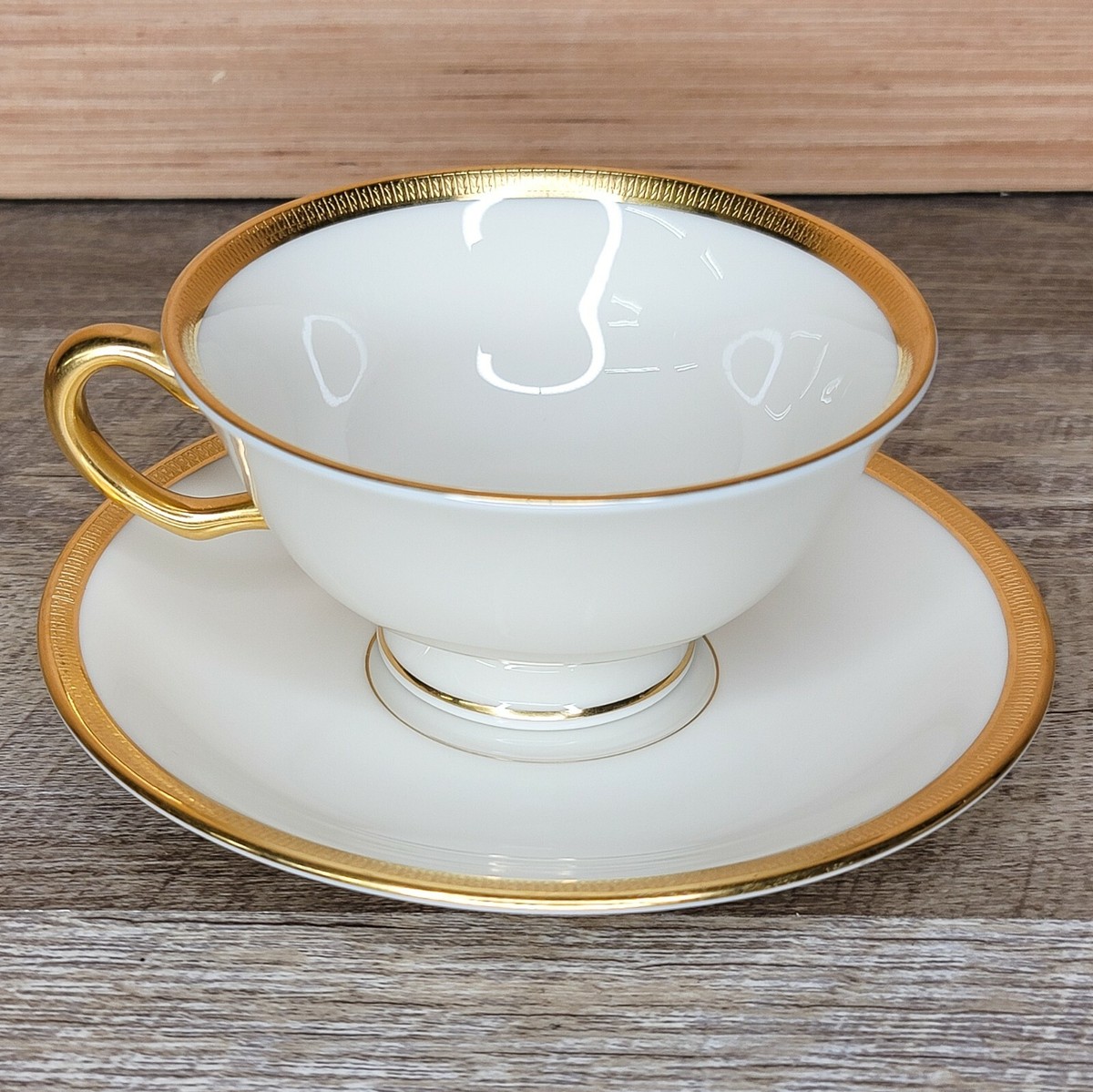 Vintage Lenox Tuxedo China Ivory Footed Gold Band Coffee Tea Vintage Lenox Tuxedo China Ivory Footed Gold Band Coffee Tea