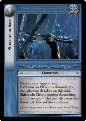 4x  Strength of Arms - 4U82 Ungraded The Two Towers