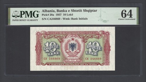 Albania 10 Leke 1957 P28a Uncirculated Grade 64