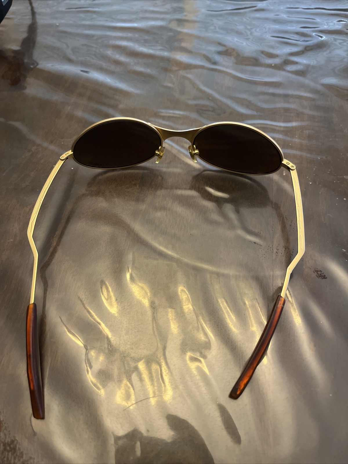 RARE VINTAGE OAKLEY E WIRE GEN 1 SUNGLASSES Matte Gol… Gem