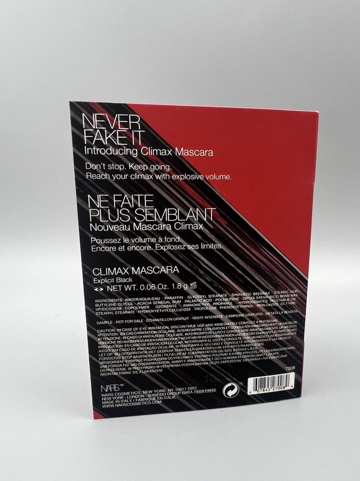 NARS Climax Mascara in Explicit Black .06oz/1.8g Travel Sz in Card NEW Free Ship - Image 3 of 3