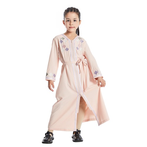 Modest Muslim Kids Girls Long Dress Abaya Islamic Kaftan Abaya Child Robe Arab - Picture 11 of 120