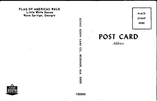 Warms Springs CA Flag of Americas Walk Little White House postcard JP10 - Picture 2 of 2