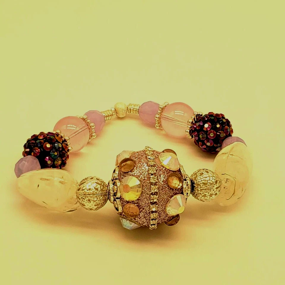 串珠手链玻璃灯工作珠 HEARTS Lilah Ann PURPLE STRETCH 全新 A35 — 第 3/3 张图片