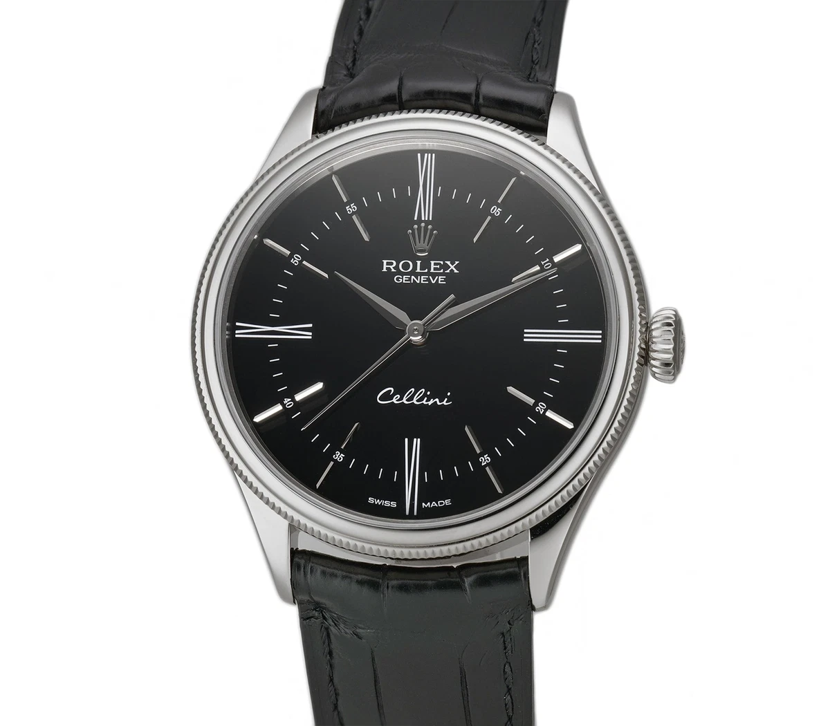 Rolex Men s 39mm TimeOnly Black Dial With Card 2016 Cellini