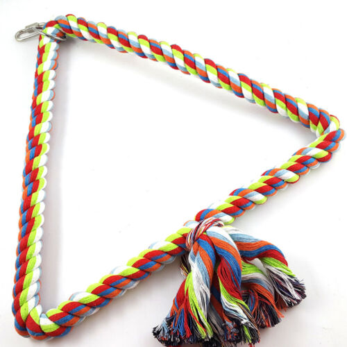 Colorful vente en gros Cotton Rope Triangle Swing Bird Toy Climbing Ladder for Parrot Pet